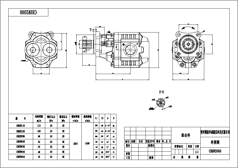 CBHST1-ISO-63-X 63 cc/rev 液压齿轮泵 drawing image