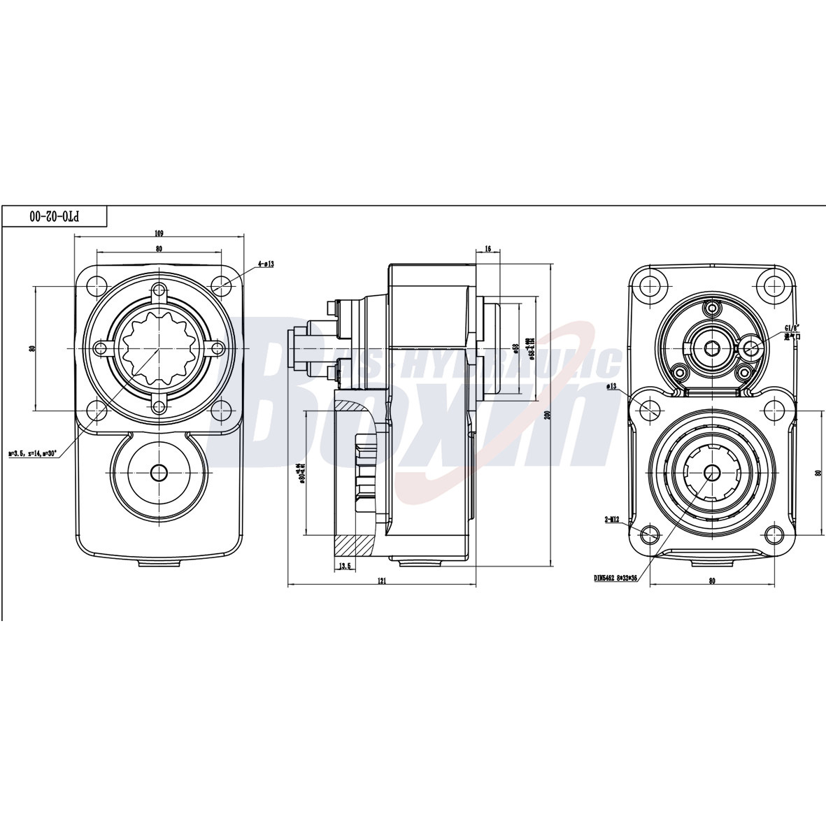 PTO-02 284 牛米 1:1.2 取力器 drawing image