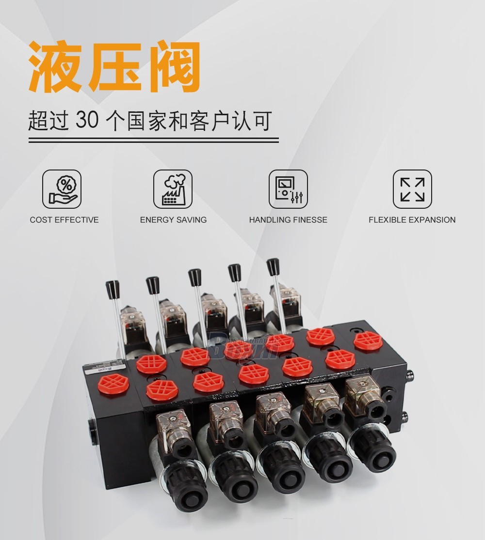 DCV58 电磁和手动 5 联 分块式方向阀